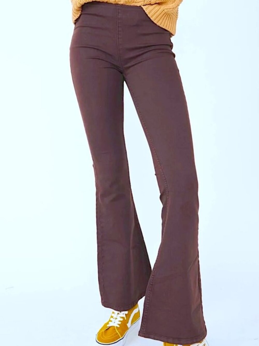 Free People Penny Ultra Flare Stretch Denim Jeans 25" Faded Purple NWT Boho